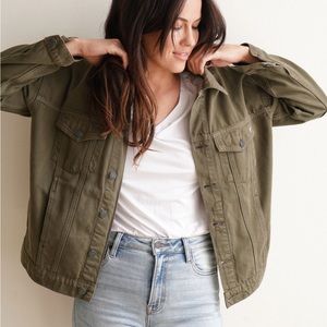 CJLA Hunter Olive Green Jean Jacket, size Small